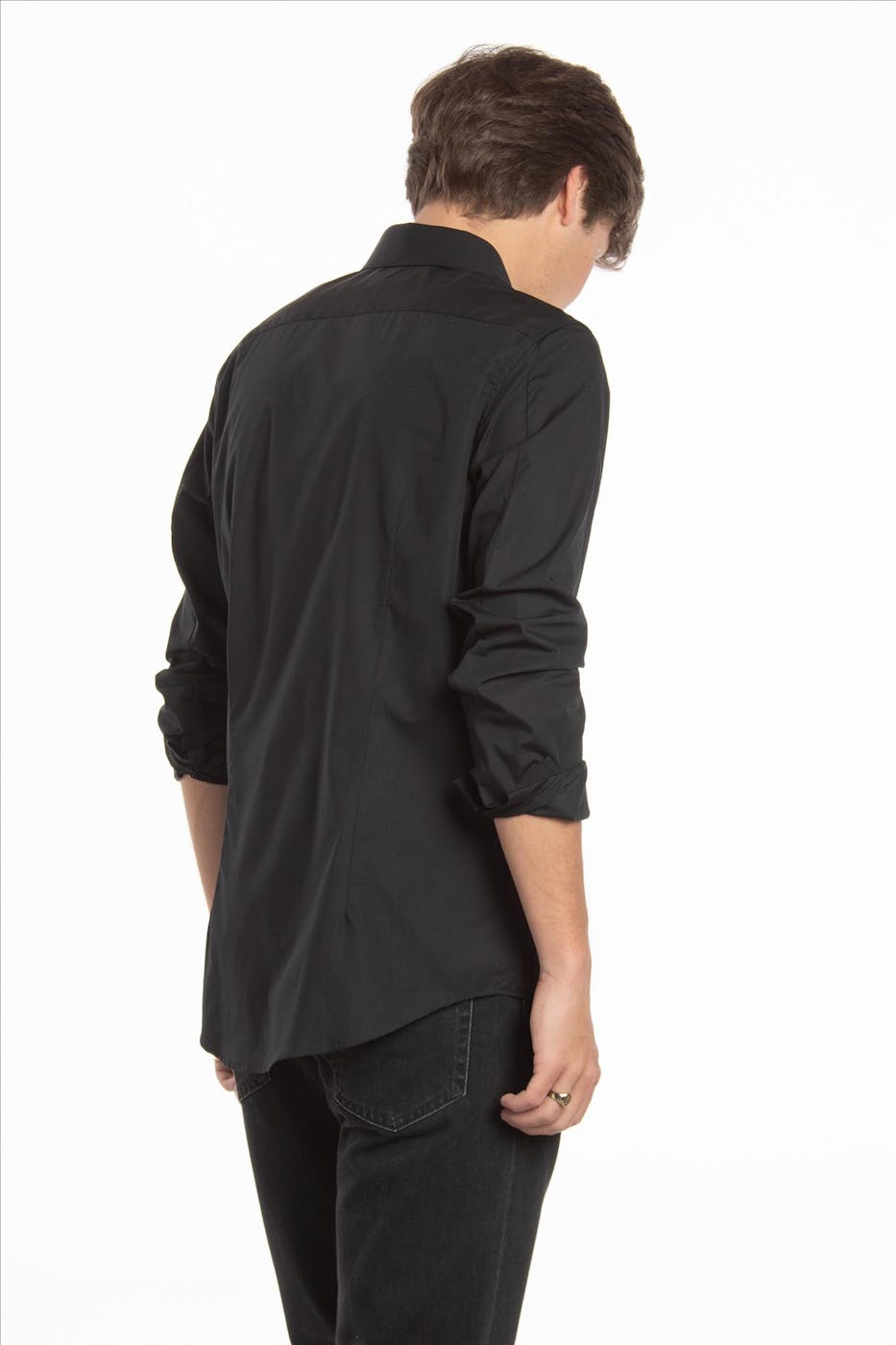 Calvin Klein Jeans - Zwart Chest Logo Slim hemd