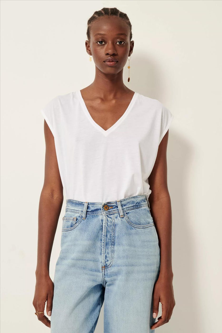 Sessùn - Witte The V T-shirt