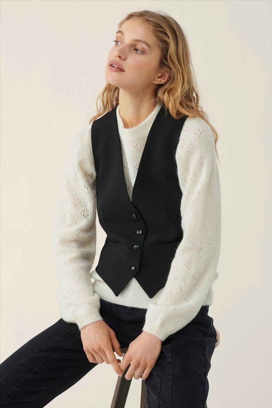 MOSS COPENHAGEN - Zwarte Agda waistcoat