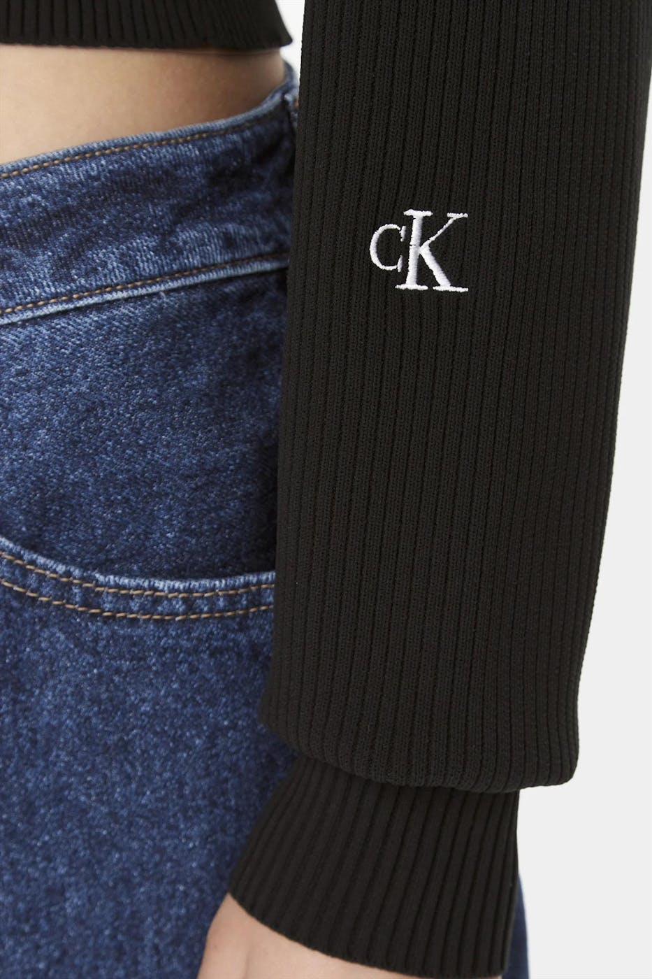 Calvin Klein Jeans - Zwarte Halve Rits trui