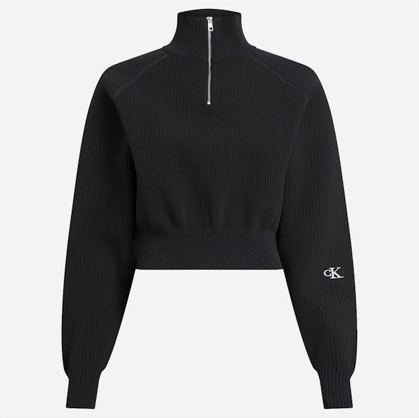 Calvin Klein Jeans - Zwarte Halve Rits trui
