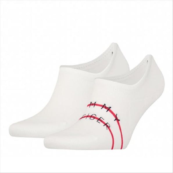 Hilfiger socks - Witte Red Line 2-pack sokken, maat: 43-46