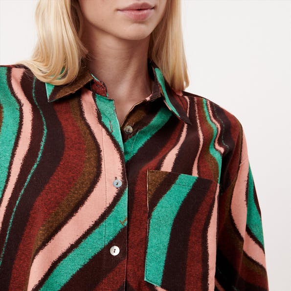 FRNCH - Multicolor Ribfluwelen Elyanne blouse