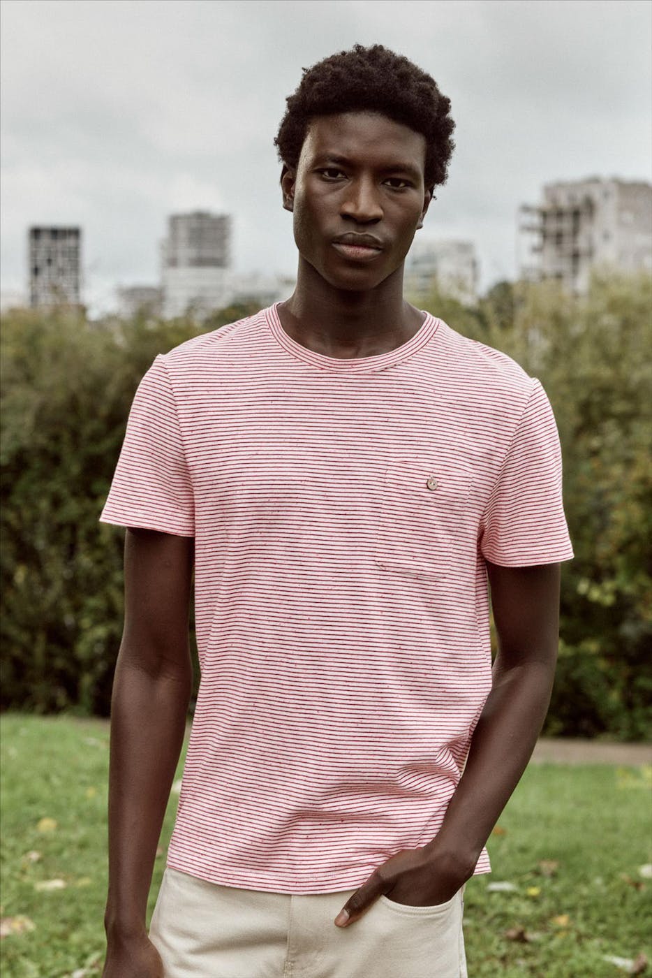 Faguo - Ecru-Rode Olonne T-shirt