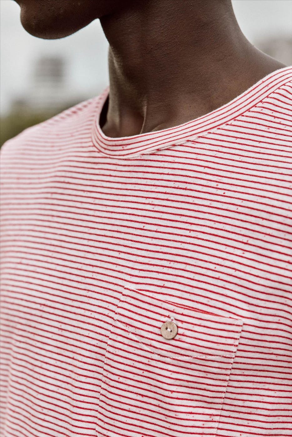Faguo - Ecru-Rode Olonne T-shirt