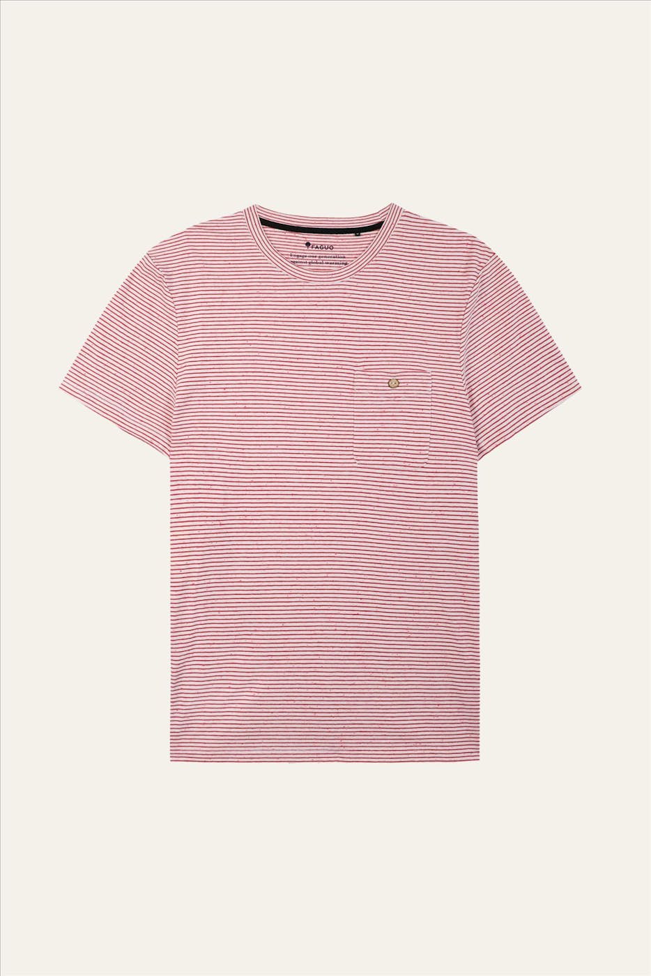 Faguo - Ecru-Rode Olonne T-shirt