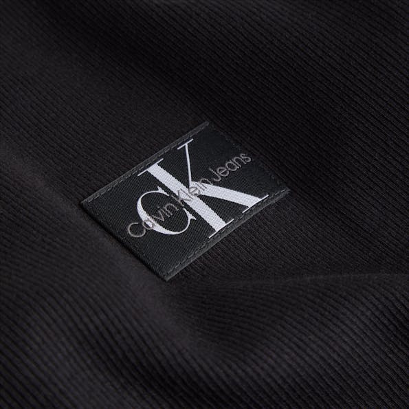 Calvin Klein Jeans - Zwarte Geribbelde T-shirt