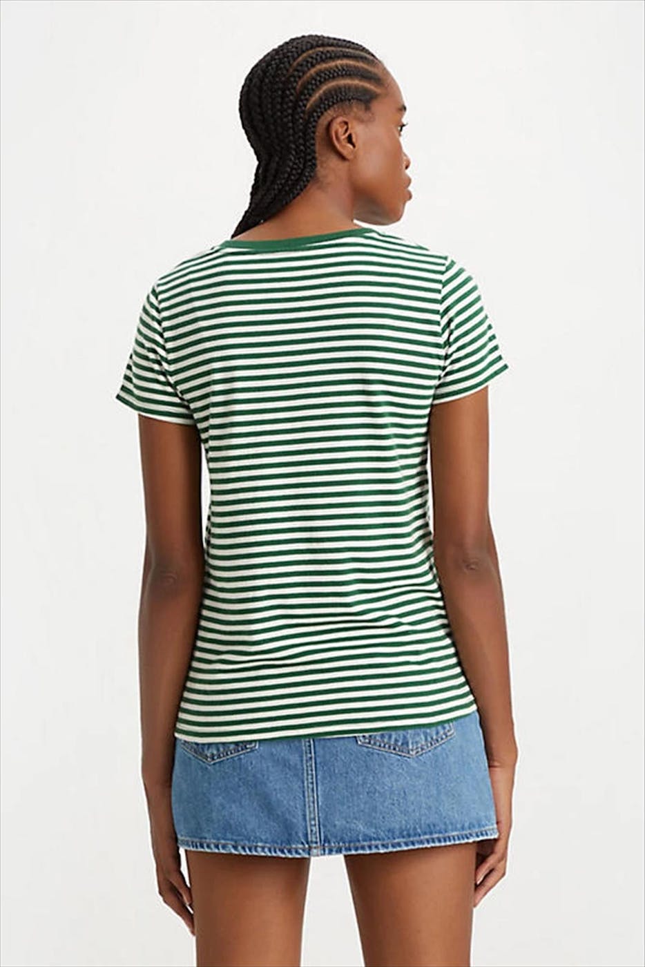 Levi's - Groen-witte Marine T-shirt