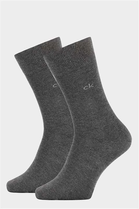 Calvin Klein - Donkergrijze 2-pack Cotton Rich sokken, maat: 43-46