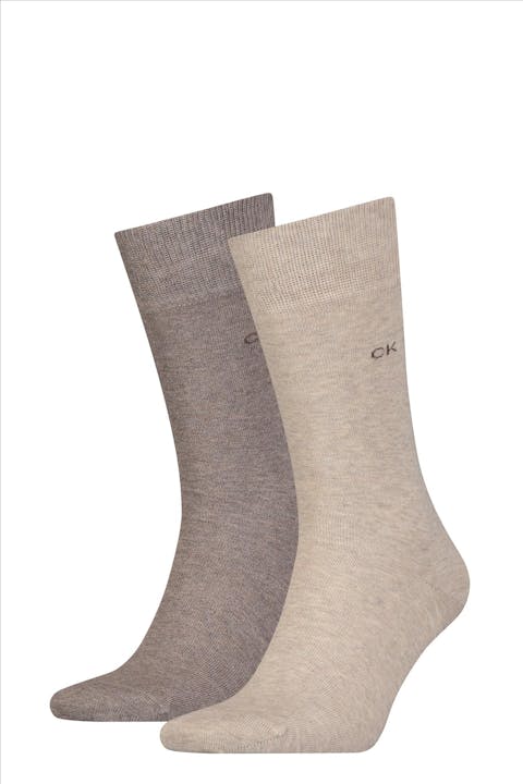 Calvin Klein - Bruine 2-pack sokken, maat: 43-46