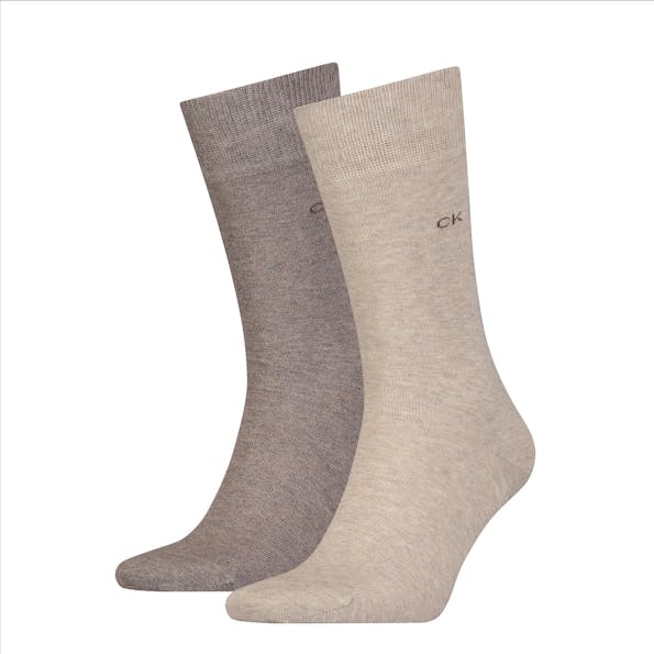 Calvin Klein - Bruine 2-pack sokken, maat: 43-46