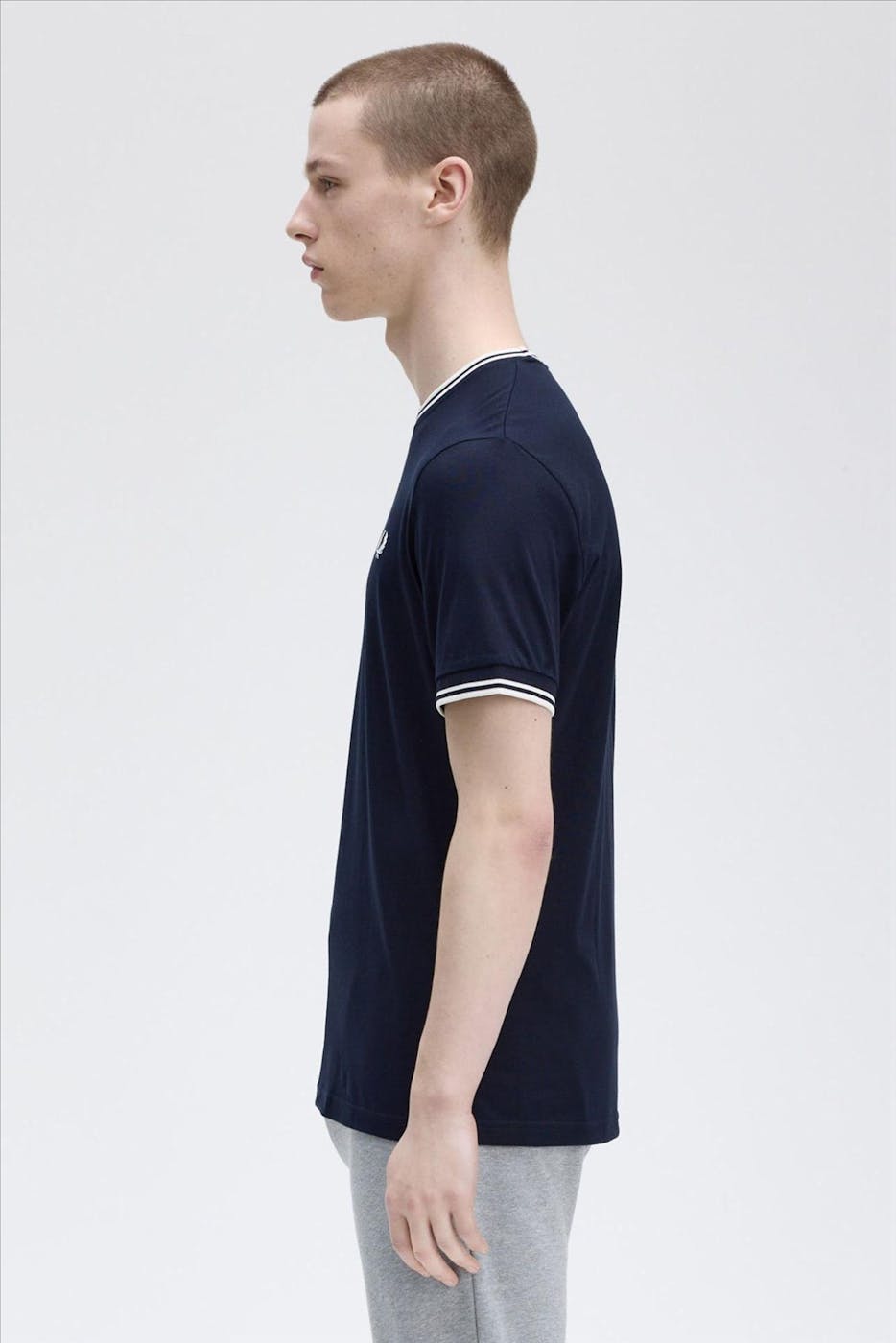 Fred Perry - Donkerblauwe Twin Tipped T-shirt