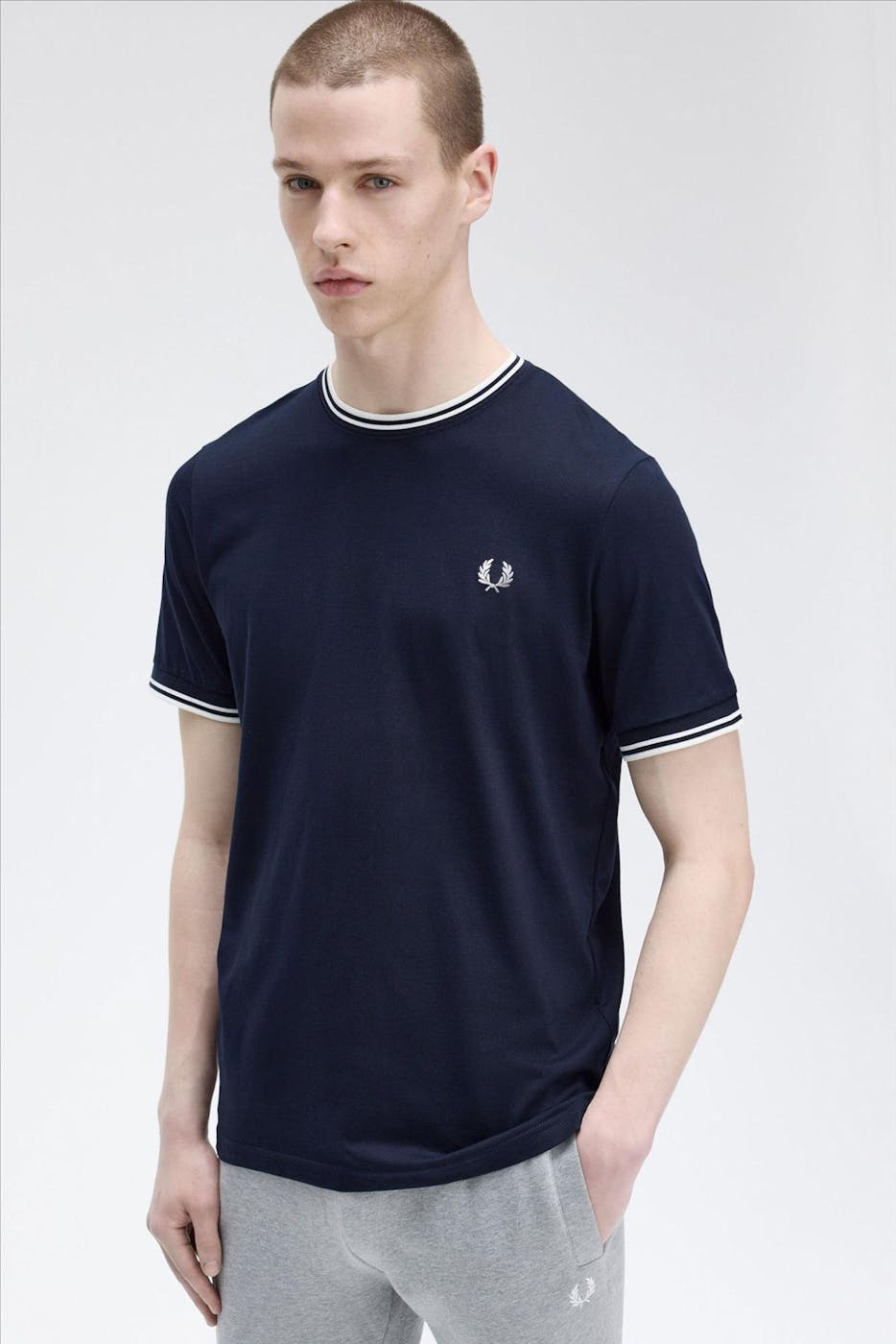 Fred Perry - Donkerblauwe Twin Tipped T-shirt