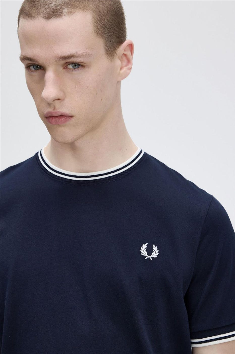 Fred Perry - Donkerblauwe Twin Tipped T-shirt