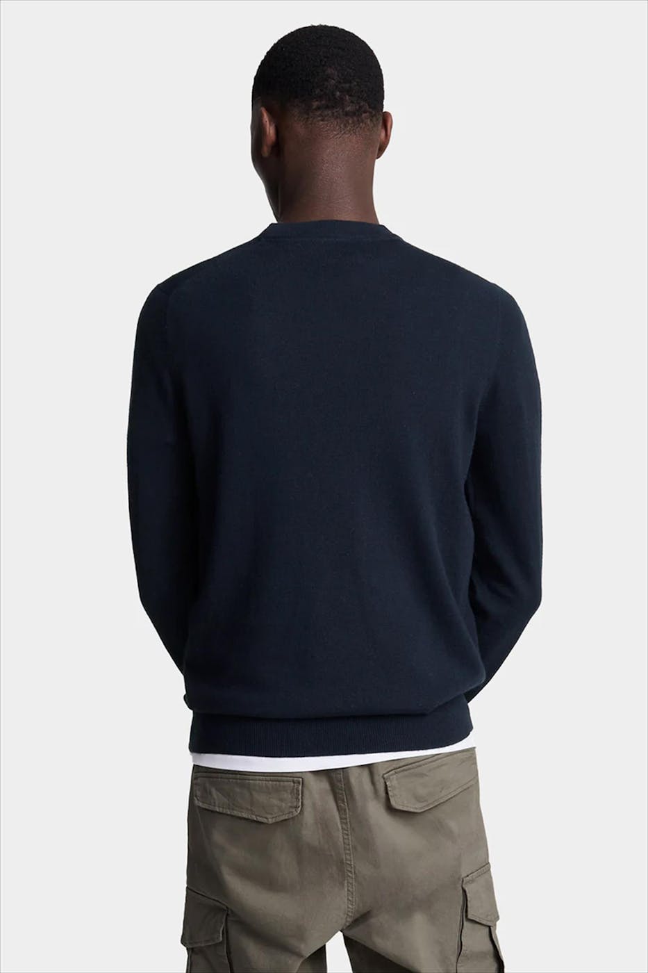 Lyle & Scott - Donkerblauwe Merino trui