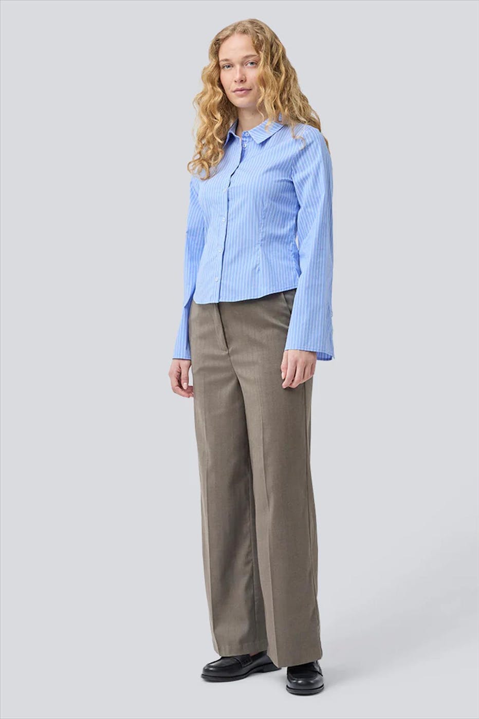 Modström - Blauwe-Witte Pattimd blouse