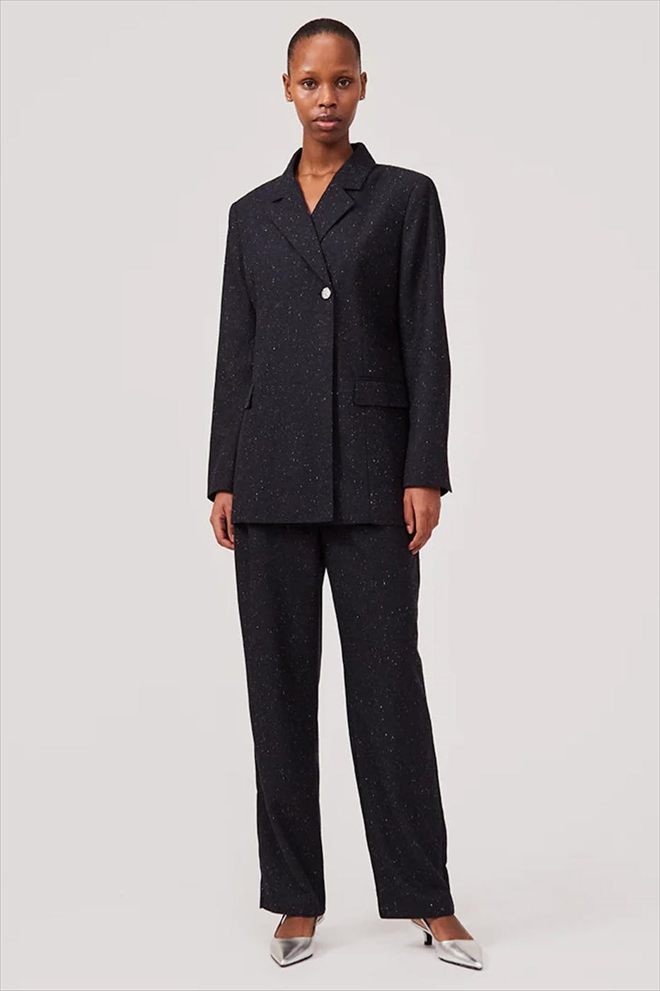Modström - Donkerblauw Gespikkelde blazer