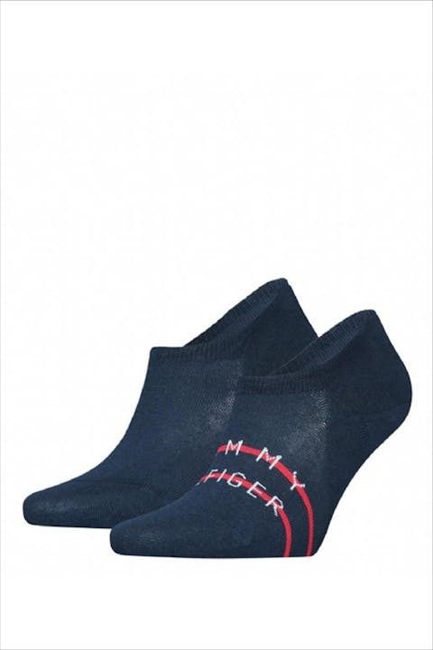 Hilfiger socks - Donkerblauwe Red Line 2-pack sokken, maat: 43-46