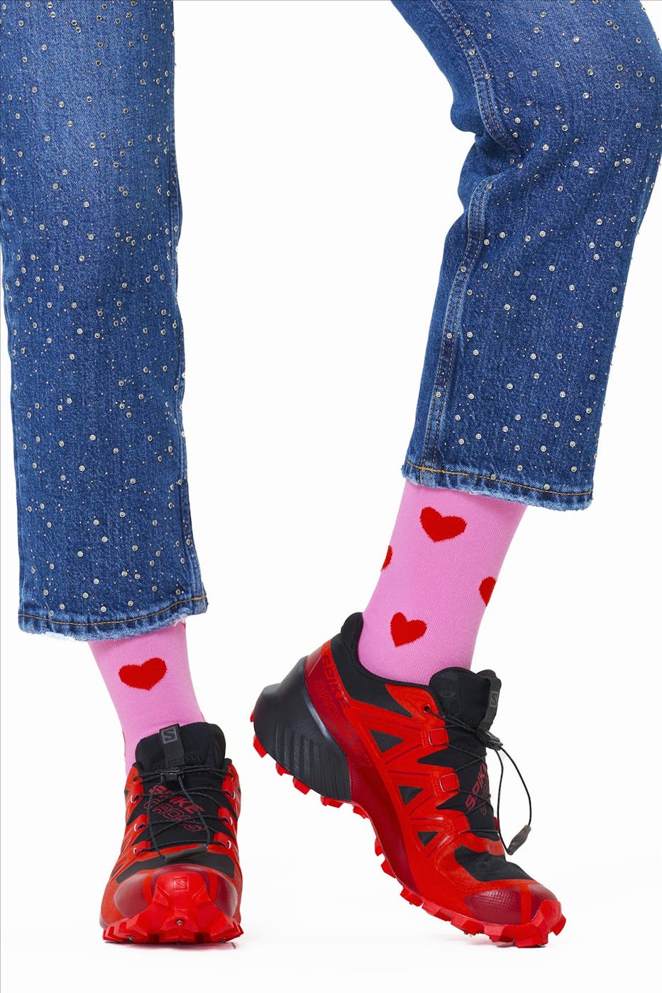 Happy Socks - Roze Heart sokken, maat: 41-46