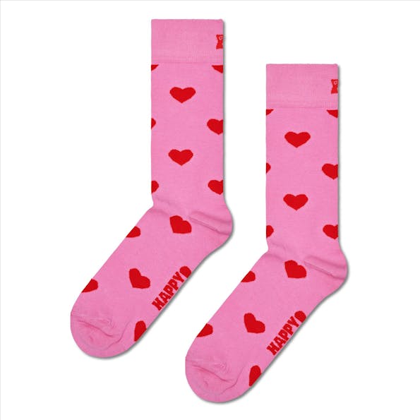 Happy Socks - Roze Heart sokken, maat: 41-46