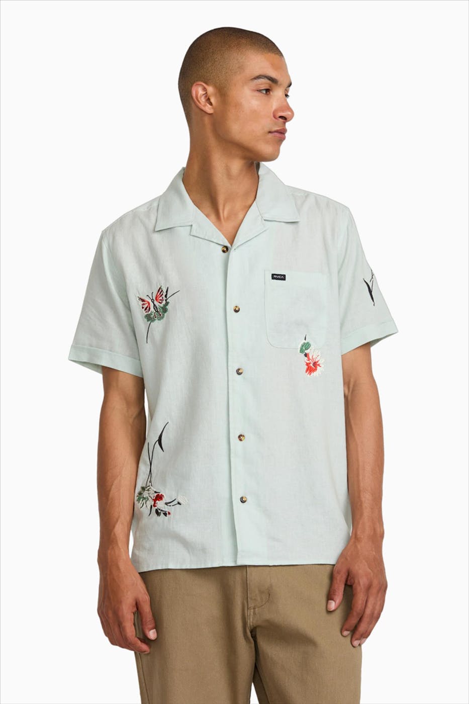 RVCA - Mintgroen Nectar hemd