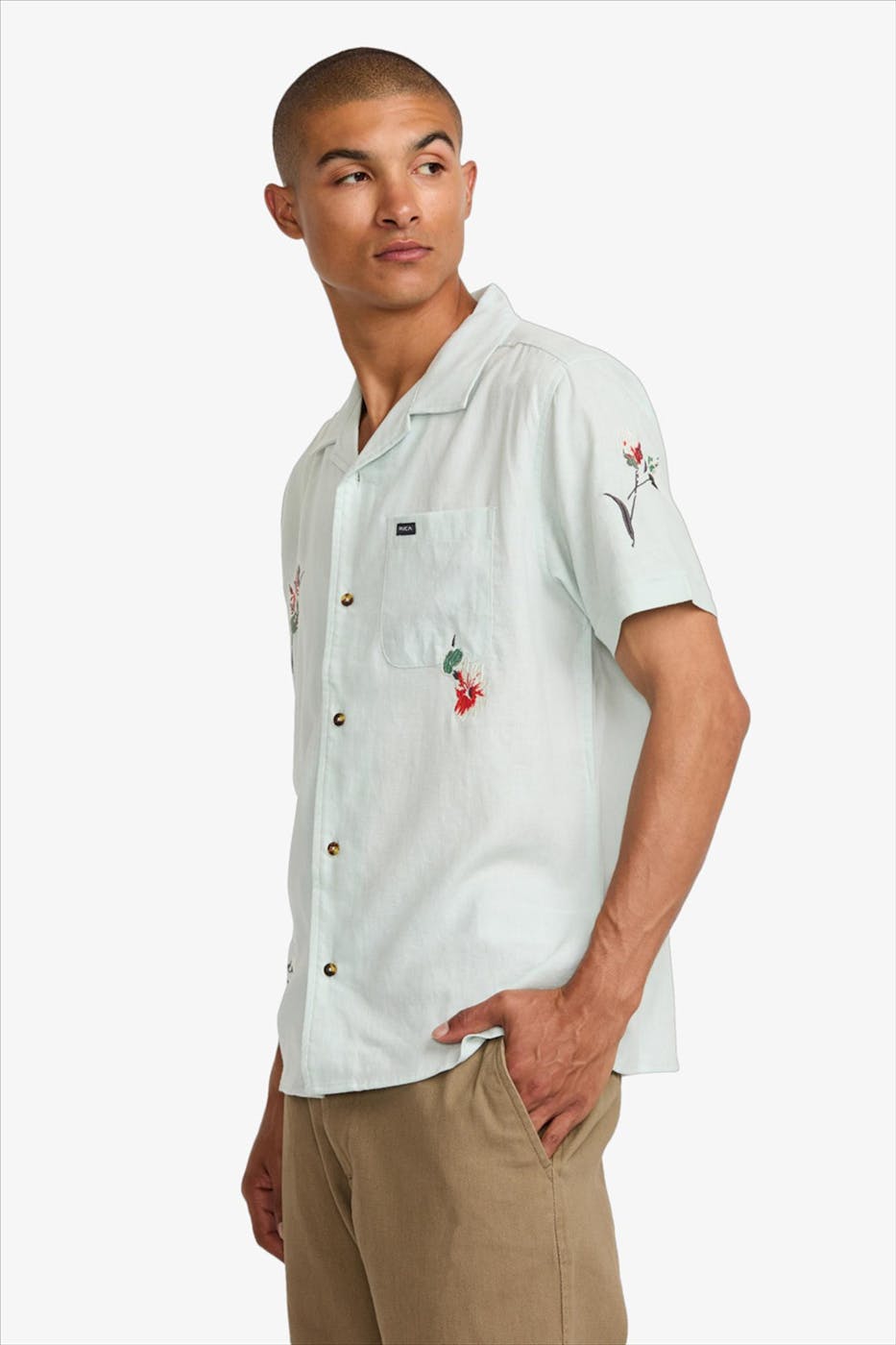 RVCA - Mintgroen Nectar hemd