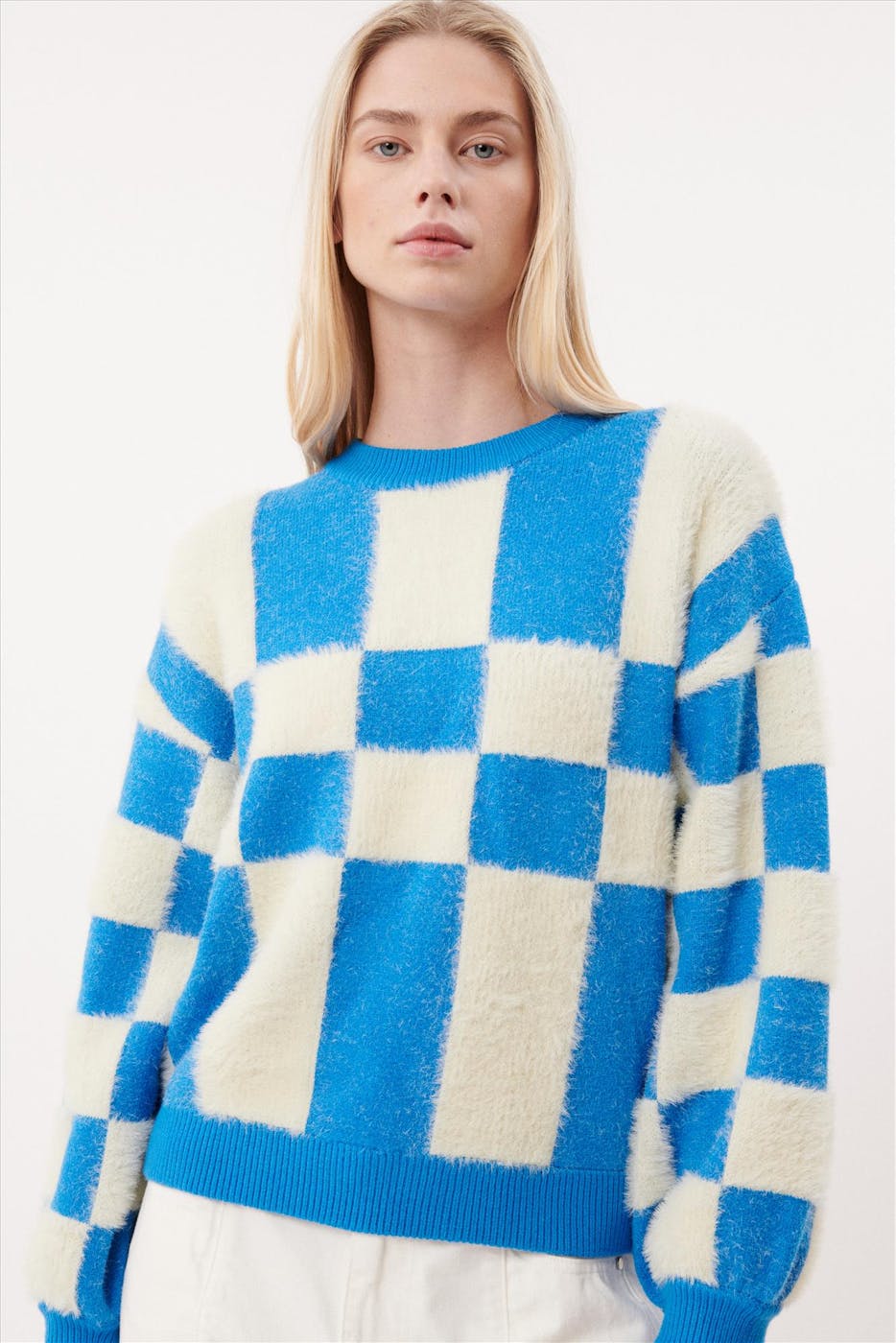 FRNCH - Ecru-blauwe Lio trui