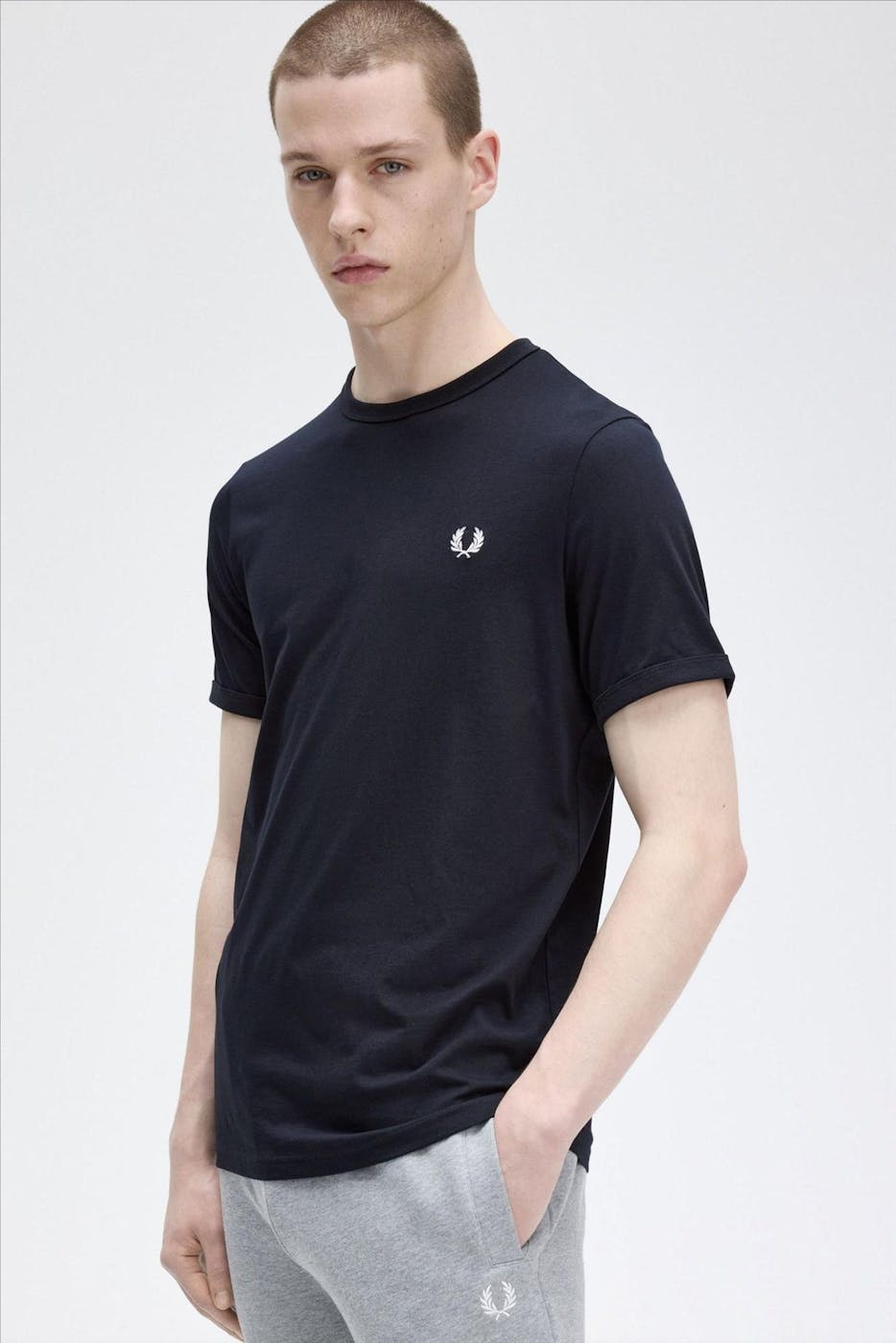 Fred Perry - Donkerblauwe Ringer T-shirt