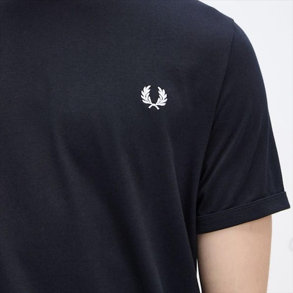 Fred Perry - Donkerblauwe Ringer T-shirt