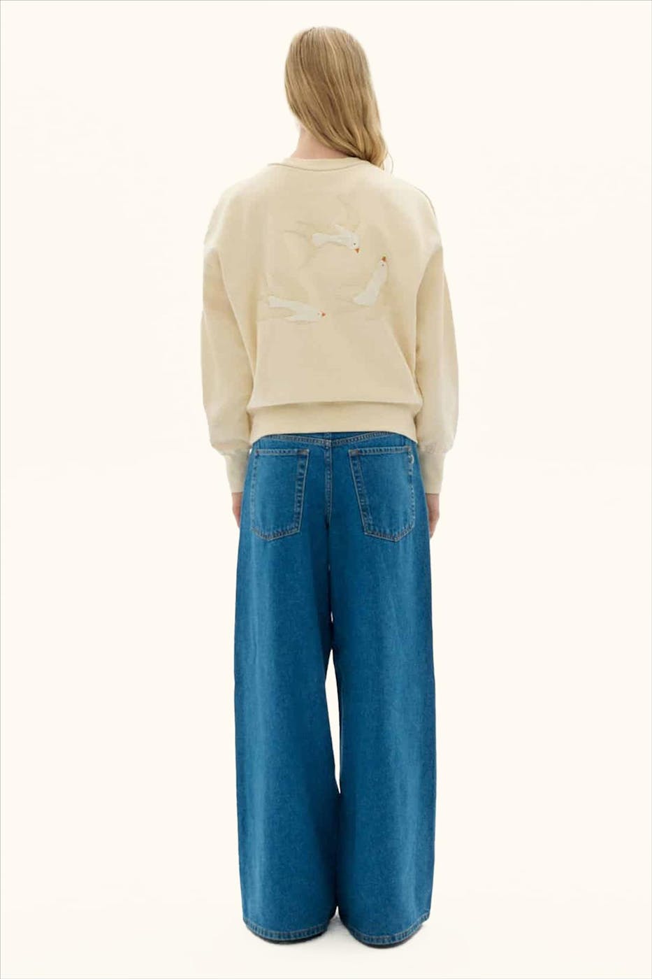 Thinking Mu - Ecru Bird Jodie sweater