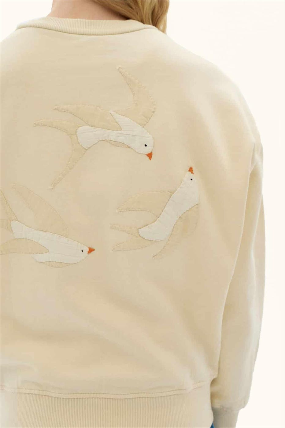 Thinking Mu - Ecru Bird Jodie sweater