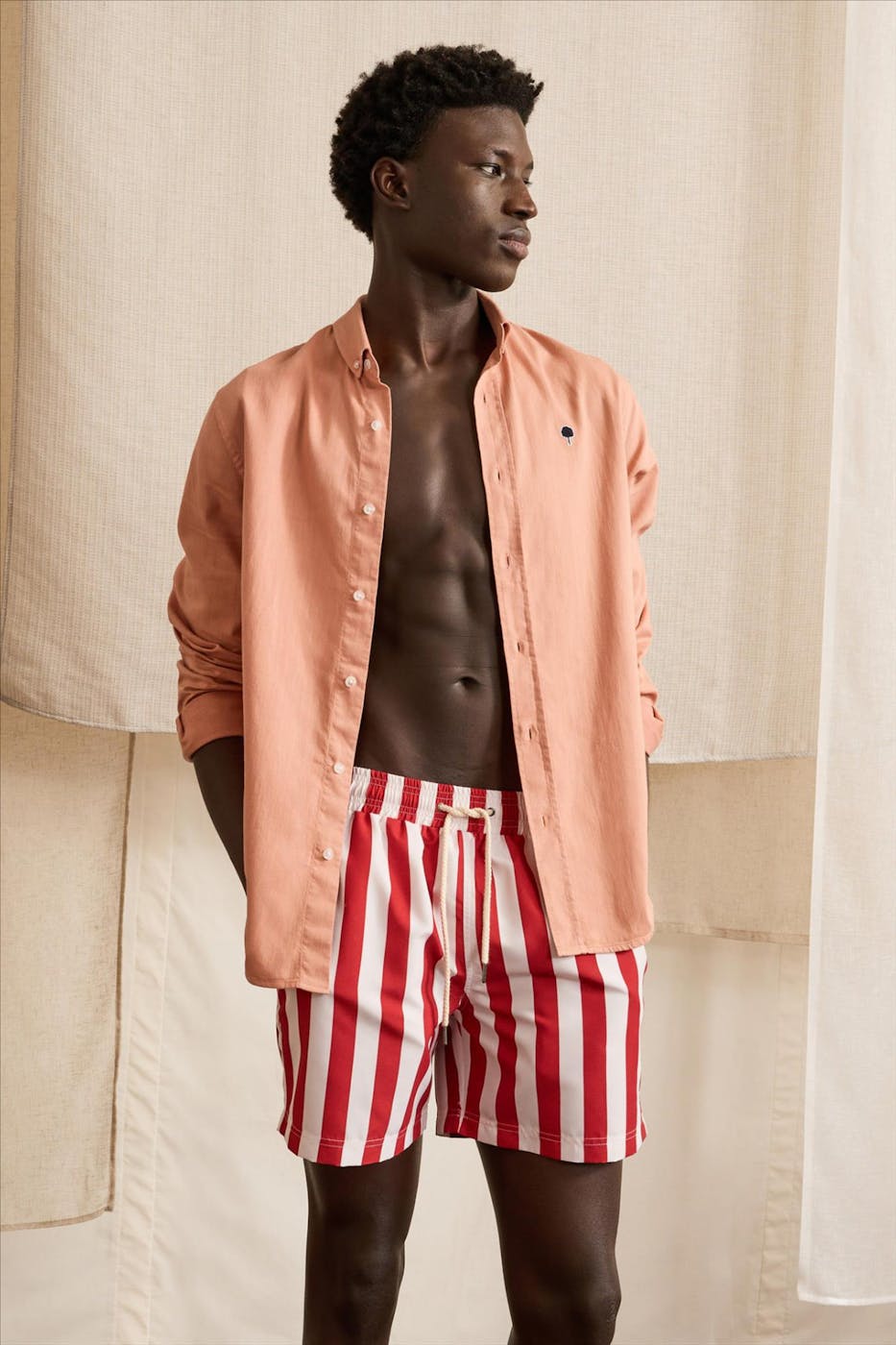 Faguo - Rood-Witte Mimizan zwemshort