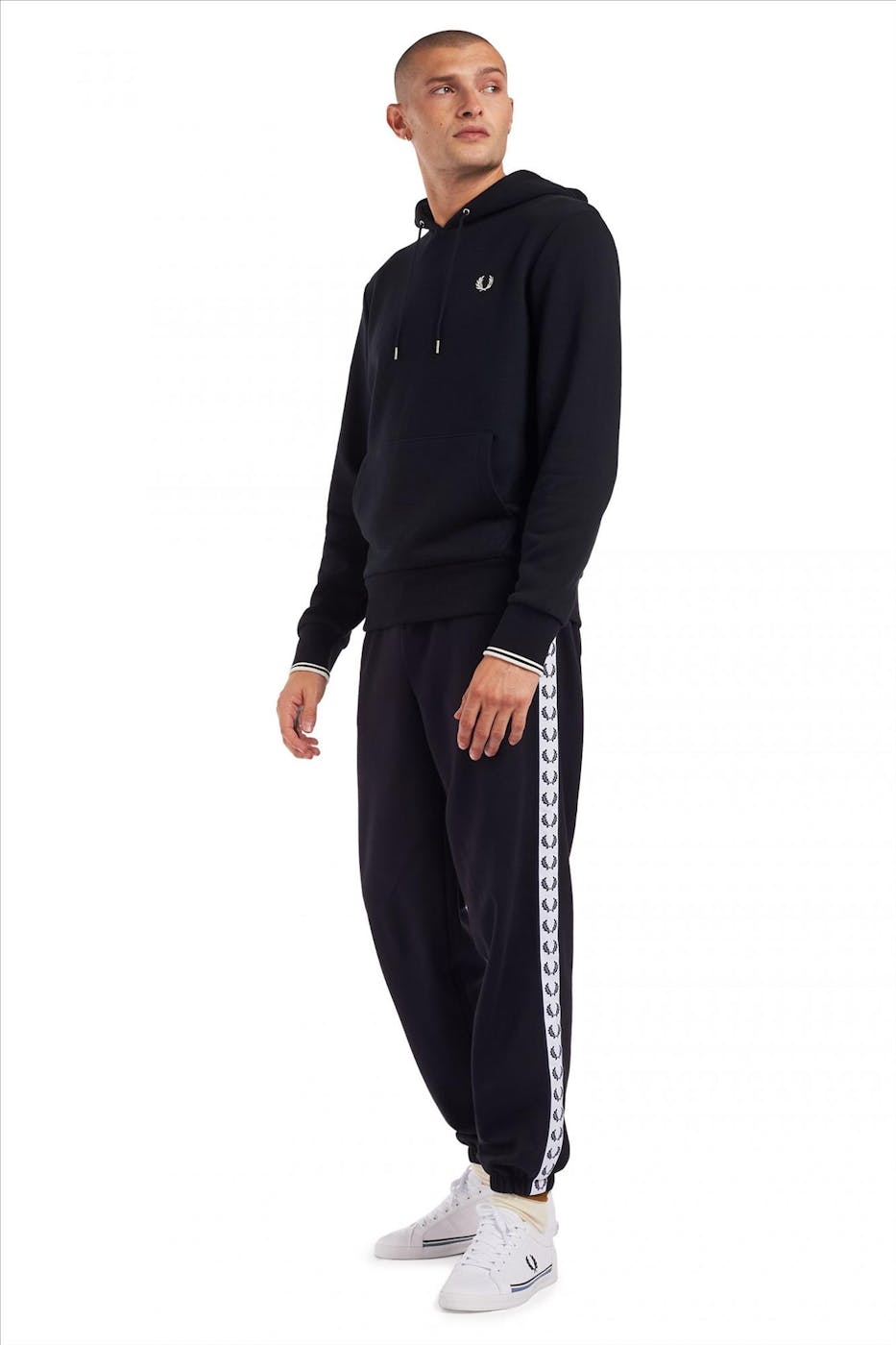 Fred Perry - Donkerblauwe Tipped hoodie