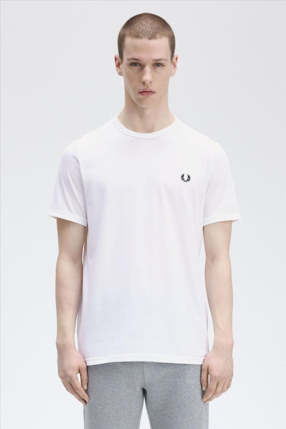 Fred Perry - Witte Ringer T-shirt