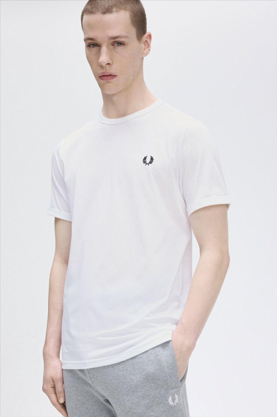 Fred Perry - Witte Ringer T-shirt