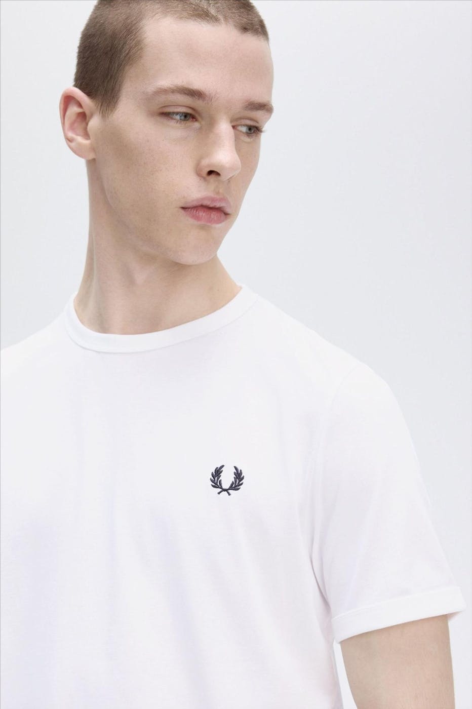 Fred Perry - Witte Ringer T-shirt