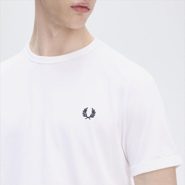 Fred Perry - Witte Ringer T-shirt