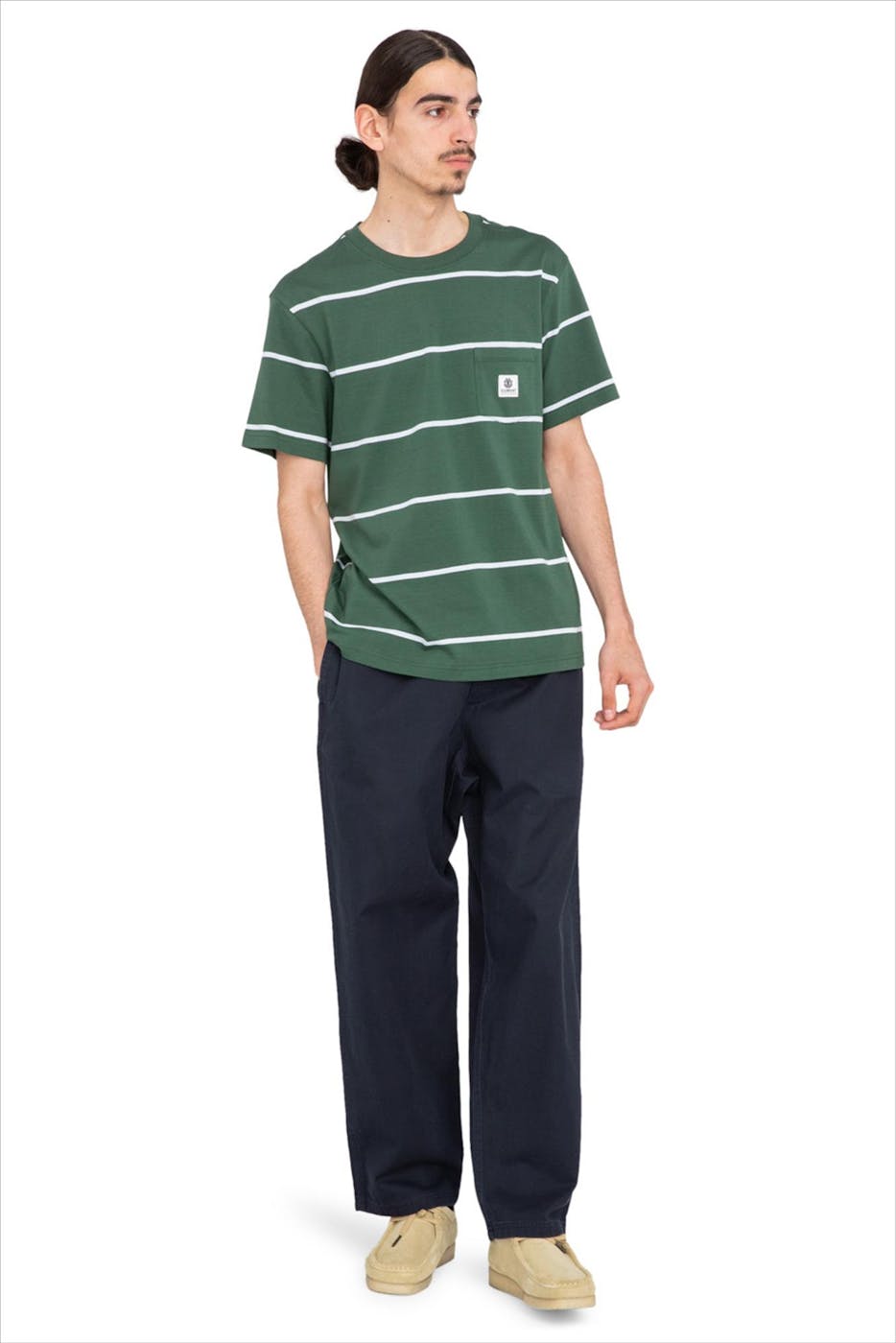 Element - Groene Basic Pocket Stripe T-shirt