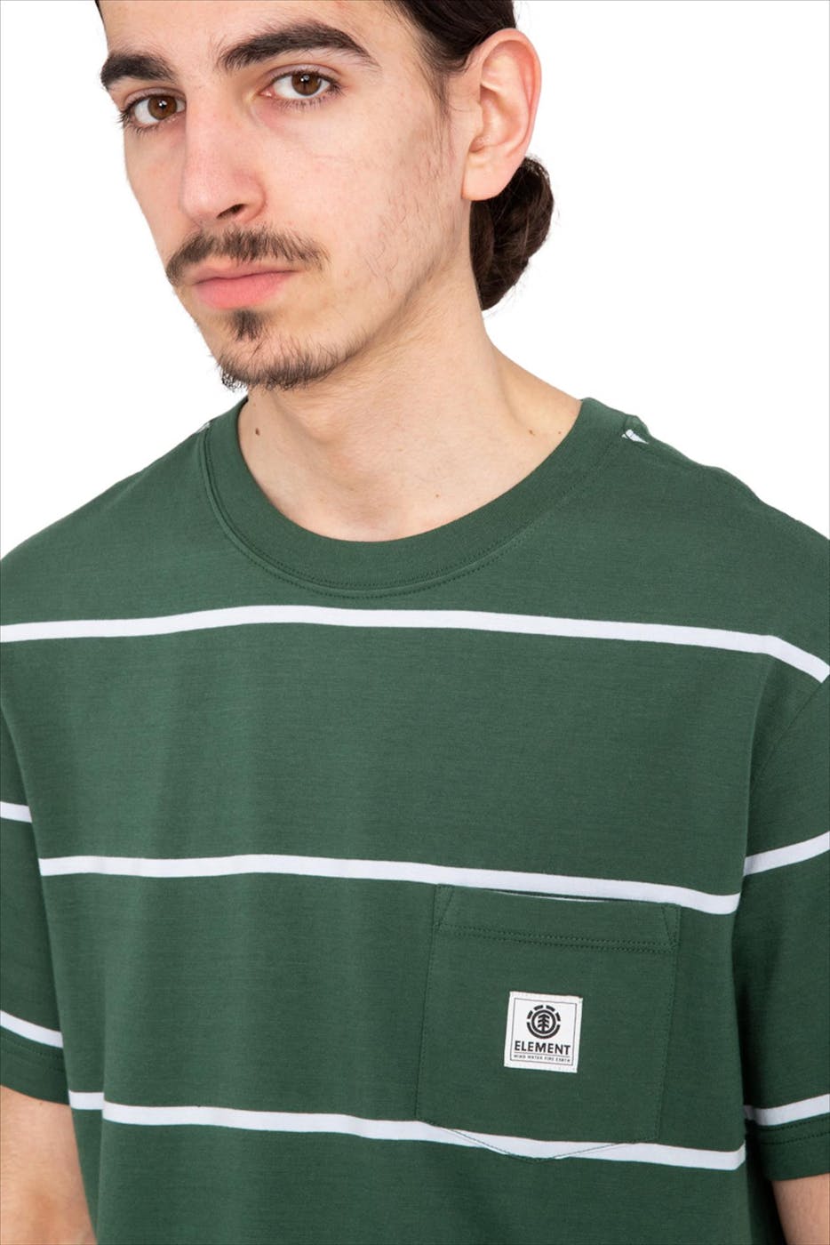 Element - Groene Basic Pocket Stripe T-shirt