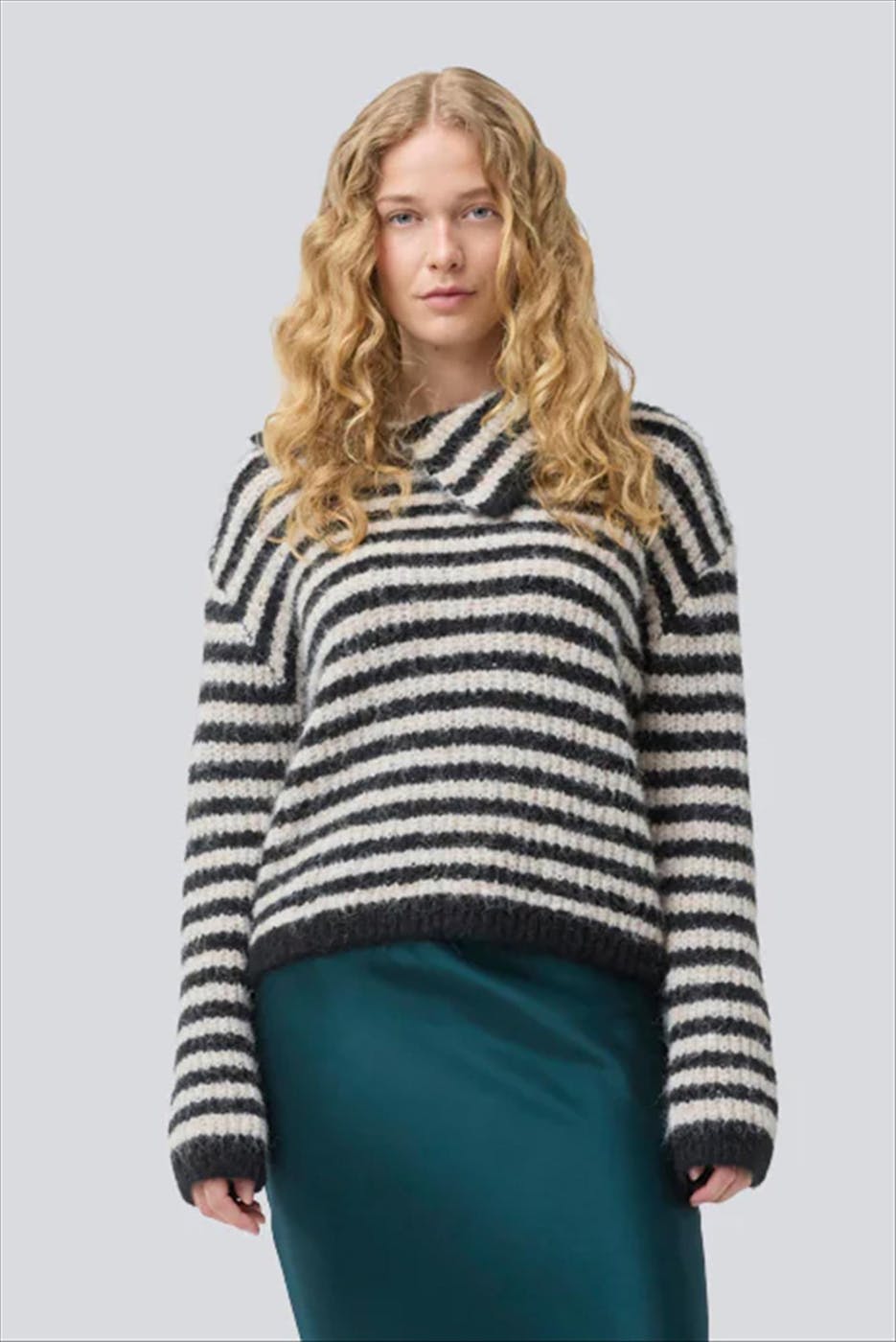 Modström - Zwart-Beige Packer Rollneck trui