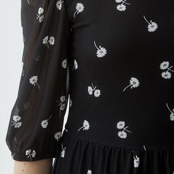 Modström - Zwarte Missy Daisy Print jurk