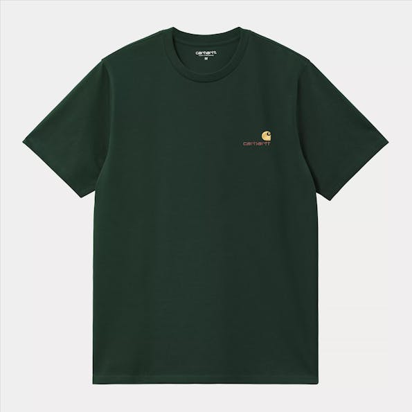 Carhartt WIP - Donkergroene American Script T-shirt