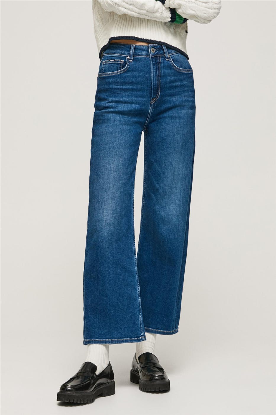 Pepe Jeans London - Donkerblauwe Lexa Sky Wide jeans