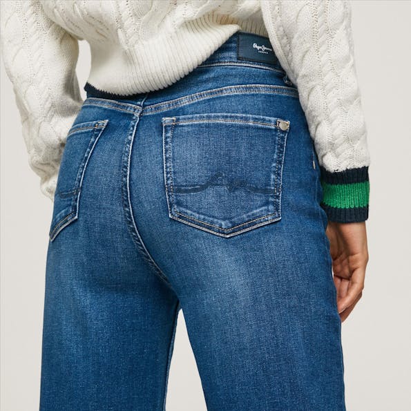 Pepe Jeans London - Donkerblauwe Lexa Sky Wide jeans