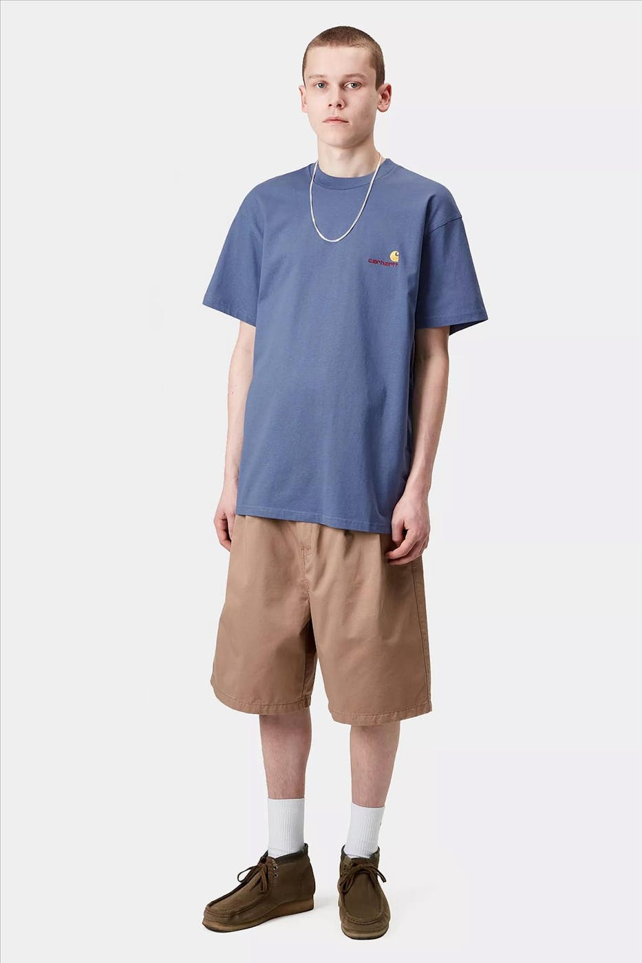 Carhartt WIP - Middenblauwe American Script T-shirt