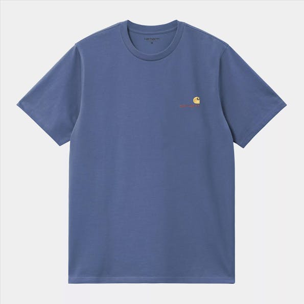 Carhartt WIP - Middenblauwe American Script T-shirt