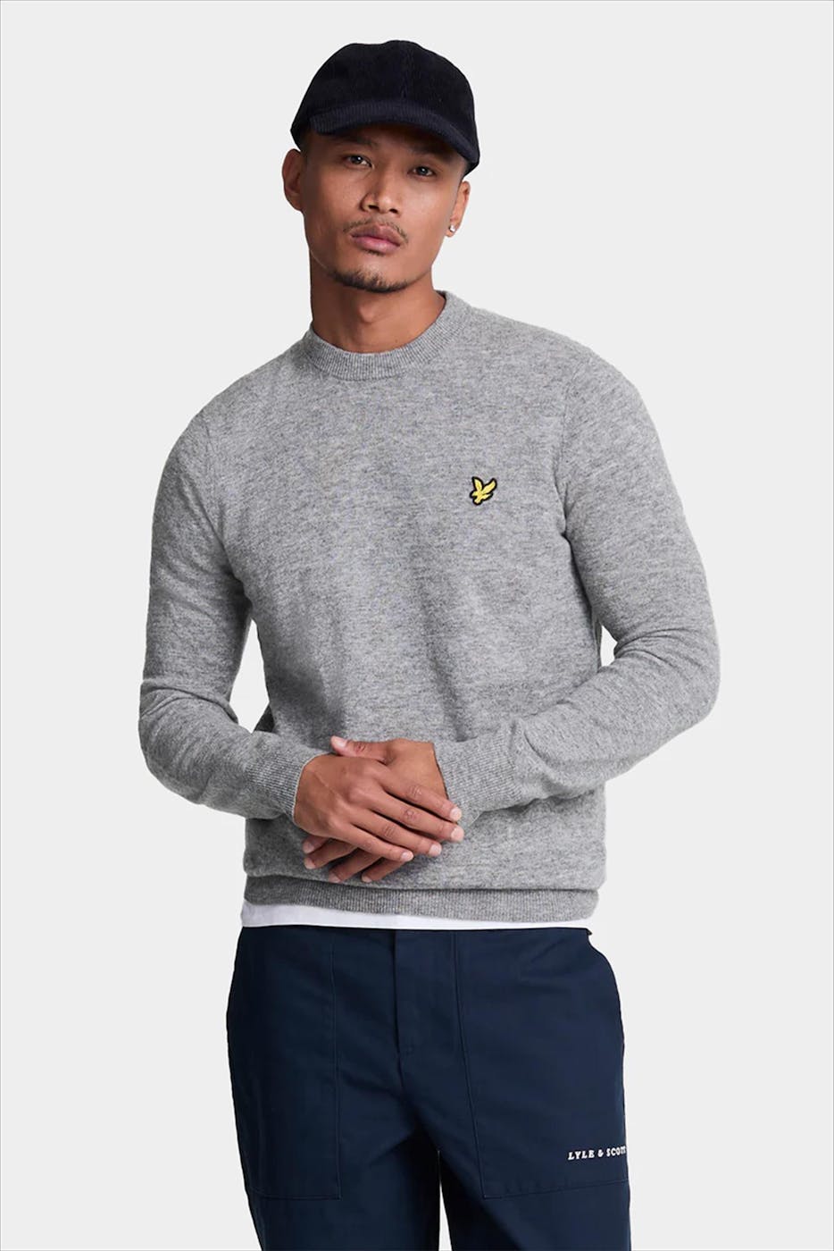Lyle & Scott - Grijze Lambswool Blend trui