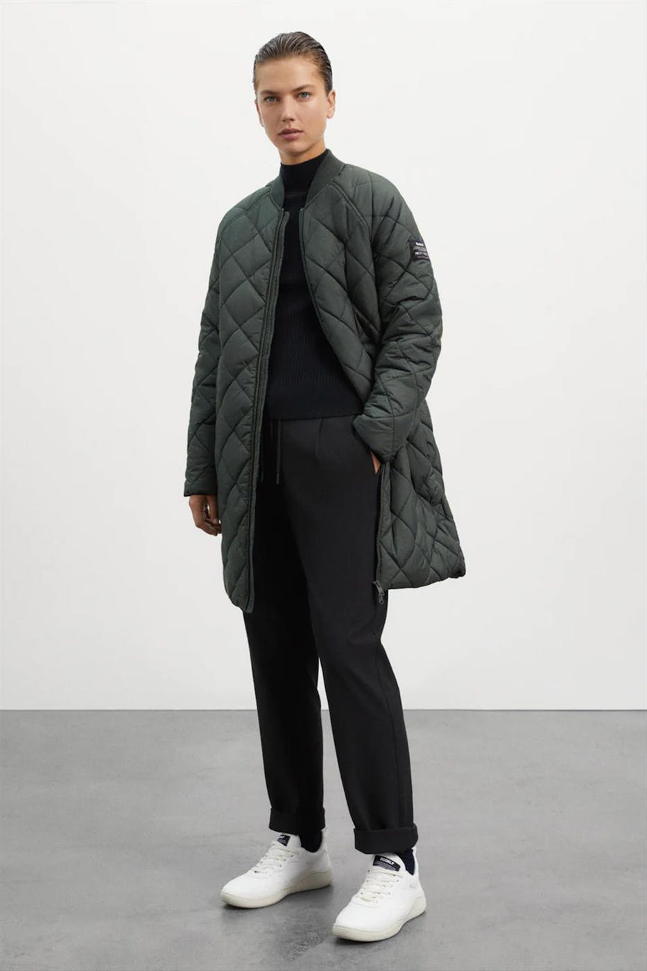ECOALF - Groen-Zwarte Montgoalf halflange jas