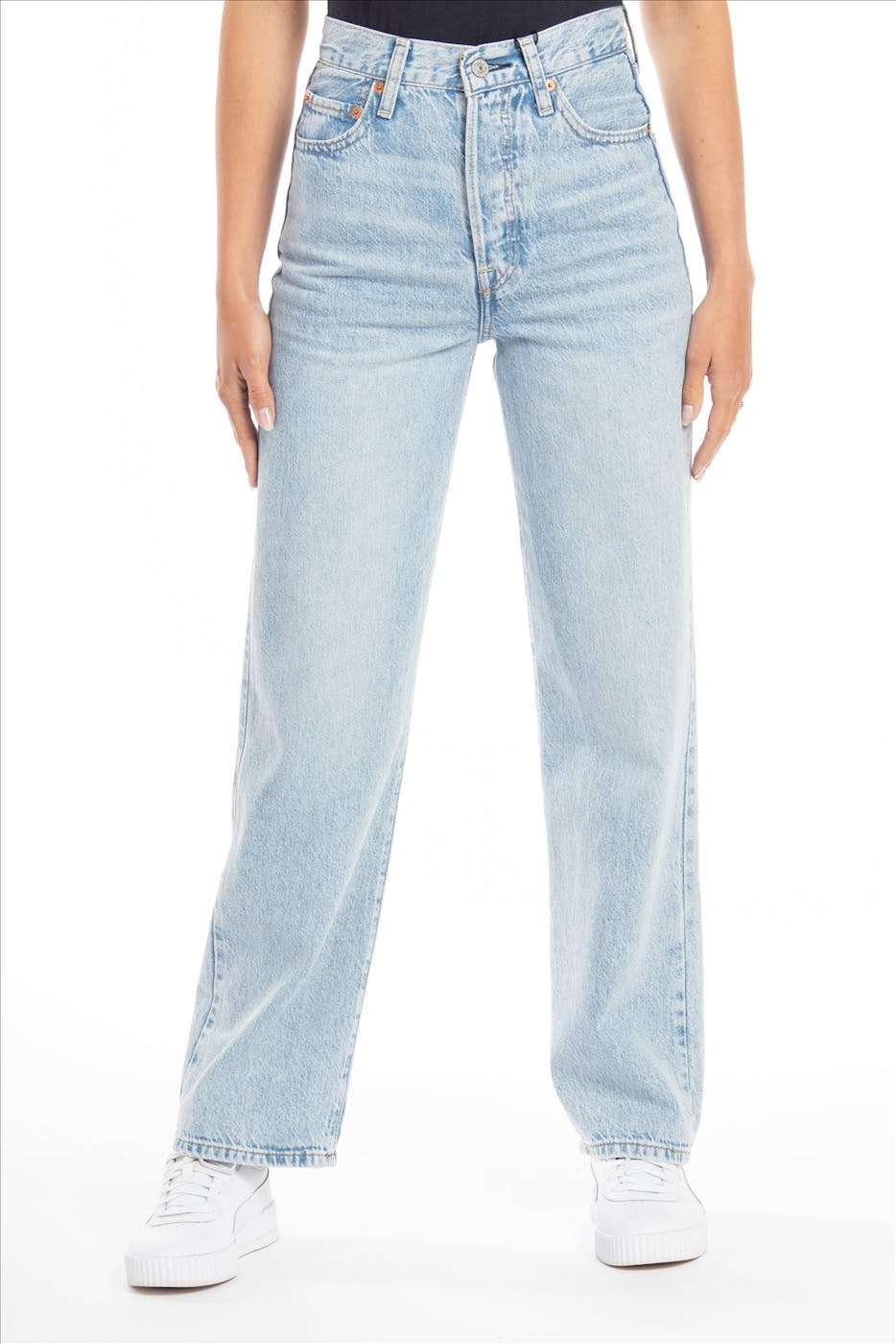 Levi's - Lichtblauwe Ribcage Straight Ankle jeans