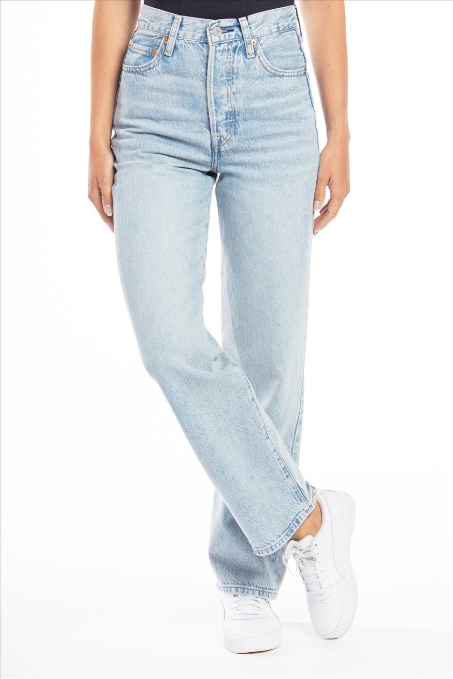Levi's - Lichtblauwe Ribcage Straight Ankle jeans